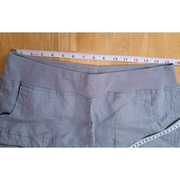 Soft Surroundings Womens Medium Gray Wide Leg Elastic Waist Pull On Cargo Pants - Picture 5 of 12